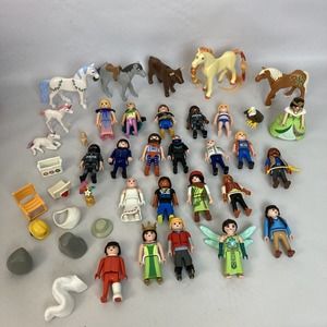 Lot Playmobil People Figures Fantasy Pirates Police Unicorn Horse Cow Accessory